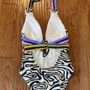 Trina Turk  zebra print vibrant one piece swimsuit size small Photo 4