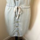 Harper  Chambray Button Down Mini Dress Photo 7