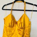 Mistress Rocks , 'Courtesan' Mustard yellow Satin Midi Dress, Size S Photo 1