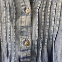 American Eagle  Jegging Fit Chambray Denim Top Lyocell Stretch Jean Button Top Photo 2