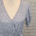 Hippie Rose  Blouse Cropped Blue & White Floral-Small Photo 1