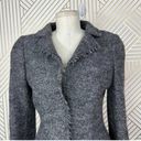 Philosophy  di Alberta Ferretti Gray Wool Tweed Fringe Blazer Size US 8 Photo 1