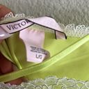 Victoria's Secret  Bright Lime Green Slip Dress Lingerie Nightie Large Photo 5