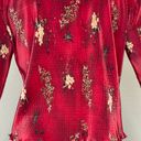 Dress Barn Retro Y2K  Red & Black Japanese Floral Blouse Photo 5