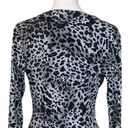 Ellen Tracy Women's Faux Wrap Dress Jersey Black Snow Leopard Size Medium M Photo 7