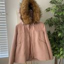 ZARA Women Short Coat With Textured Hood Pink Size M NWT Photo 3