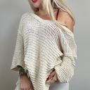 Free People cotton crochet oversize bohemian vneck sweater Photo 5