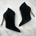 Jessica Simpson NEW  Piercie Suede Clear V Notch Pointed Ankle Boots Black 10 Photo 0