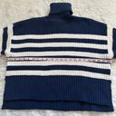 Madewell Sweater Wide Rib Turtleneck Chunky Knit Classic Indigo Stripe S NWT New Photo 9