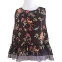 LC Lauren Conrad Brown Botanical Crop Top Photo 1