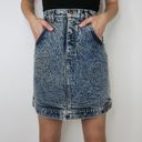 Lee Vintage 80s Acid Wash Denim Mini Skirt Photo 4