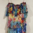 Badgley Mischka  Multi Floral High Low Flowy Tiered Maxi Dress Photo 6