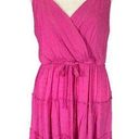 Blue Rain Francesca's  women's XL magenta tie at waist A-line dress with sequin Photo 0