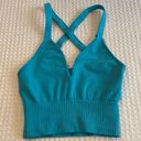 Free People NEW!  Movement GOOD KARMA Crop Top Bra Size XS/S Turquoise Blue Photo 2