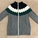 Talbots  Petite Mock Neck Pullover Argyle Fair Isle Chevron Gray Sweater Size P Photo 5