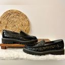 Donald Pliner Hope Crocodile Embossed Patent Leather Lug Sole Platform Loafers Photo 5