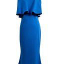 Badgley Mischka Fallon Popover  Gown Crepe Cobalt Blue Photo 1