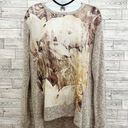 Dress Barn  Oatmeal Knit & Floral Pullover Top, M Photo 9