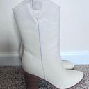 Cream Snakeskin Cowboy Boots White Size 6 Photo 2