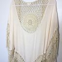 Everleigh NWT Macrame Boho Vest Ivory Sz Small Fringe Hippie Festival Photo 7