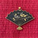 Vintage Amita Japan Damascene Fan Pendant Photo 0