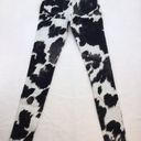 We Wore What  Womens Size 26 Stiletto Slit Black White Cow Print Skinny Pants Photo 4