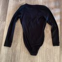 American Apparel Stunning Black Long Sleeve Low Cut  Bodysuit Photo 2