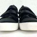 Joie  Diata Satin Two Strap Low Top Sneakers Hook and Loop Round Toe Black Size 9 Photo 3