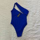 Pretty Little Thing Brand New  Cobalt Asymmetric Double Strap One Piece Swimsuit Photo 2