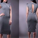 Wow Couture   gray Mockneck fitted Midi dress with frilled sleeve Women S… Photo 1