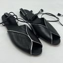 The Row  Charlotte leather flat sandal tie up black size 10 / 40 Photo 2