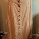 Universal Threads  wheatfield tan button front A-Line linen blend midi skirt Photo 1