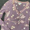 Old Navy Y2k 2000s boho floral fairy long sleeve blouse top lavender purple small Photo 1