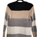 T Tahari  Womens Cozy Cardigan Sweater Open Gray Black Tan Striped Size S Photo 4