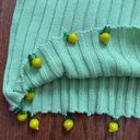 STAUD pistachio green ribbed cropped mock neck rocky sweater lemon beads Photo 6