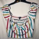 Timing Crop Tank Top White With Multicolor Lunes Size Large Photo 0