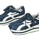 Soda  Platform Sneakers Womens 8.5 Blue White Leather 90s Lace Up Retro Rare Shoe Photo 1