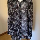 Stylestalker  Revolve Black and Grey Floral Blouse Sheer w/ Wrap Piece Size 6 Photo 11