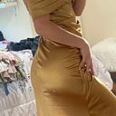 Maxi Gold Satin Dress Photo 1