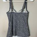 L.L.Bean  tankini swimsuit top womens size 8 Black White Print UPF 50+ Photo 1