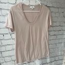 AG Adriano Goldschmied Adriano Goldschmied Light Baby Pink V Neck Basic Short Sleeve Tee Size Small Photo 1