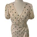 LC Lauren Conrad Lauren Conrad | Puff Sleeve Polka Dot Green Midi Dress Modest Casual Size Small Photo 4