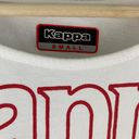 Kappa Women’s White Multicolor Stitch Work Graphic Short Sleeve Cropped Tee Photo 4