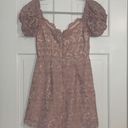 Angel Biba Pink Lace Puff Sleeves Sweetheart Mini Dress Photo 1