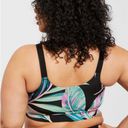 Torrid  Wire-Free Hi-Impact Zip-Front Sports Bra summer leaves floral black 38DDD Photo 2