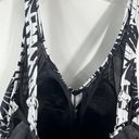 Swimsuit For All Swimsuits for All Black & White Leaf Pattern Plus Size Swim Dress Size 26 Beach Photo 3