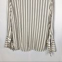 Something Navy  Vertical Stripe Satin Boyfriend Button Down M Photo 7