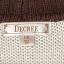 Decree  Small Brown Nordic Style Cardigan Open Front Shawl Collar Photo 5