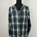 LL Bean Button Front Flannel Shirt Size Medium Relaxed Fit Plaid 100% Cotton Photo 0