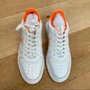 Windsor Smith Universe White Sneakers with Contrast Neon Orange Size 8 Photo 1